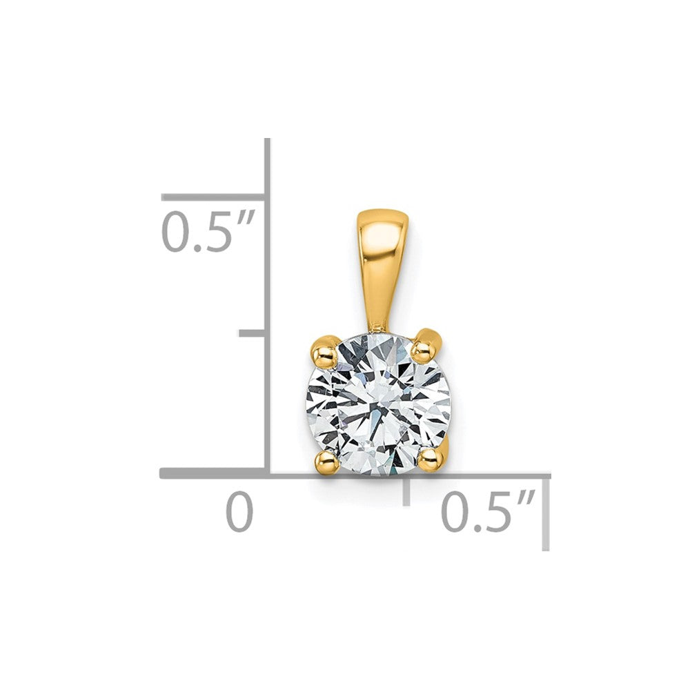 14k 1 carat Lab Grown Diamond VS+ F+ Round Complete Four Prong Pendant
