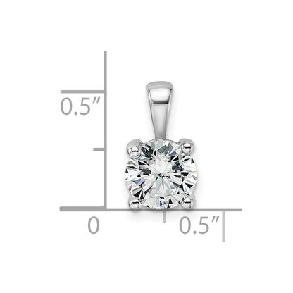14k White Gold 1 1/2 carat Lab Grown Diamond VS+ F+ Round Complete Four Prong Pendant