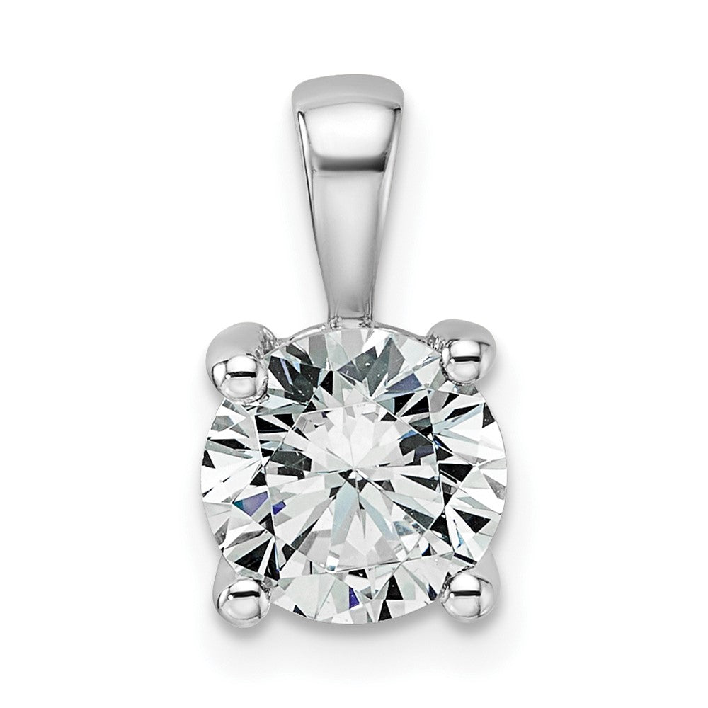 14k White Gold 1 1/2 carat Certified Lab Grown Diamond VS+ F+ Round Complete Four Prong Pendant
