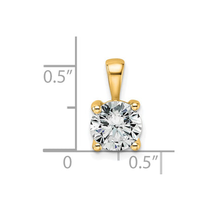 14k 1 1/2 carat Lab Grown Diamond VS+ F+ Round Complete Four Prong Pendant