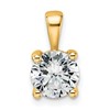 14k 1 1/2 carat Lab Grown Diamond VS+ F+ Round Complete Four Prong Pendant
