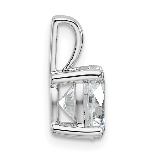 14k White Gold 2 carat Lab Grown Diamond VS+ F+ Round Complete Four Prong Pendant
