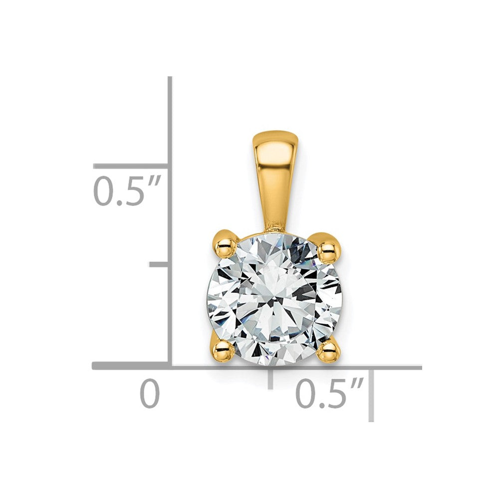 14k 2 carat Lab Grown Diamond VS+ F+ Round Complete Four Prong Pendant