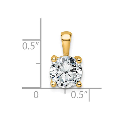 14k 2 carat Lab Grown Diamond VS/SI+ G+ Round Complete Four Prong Pendant