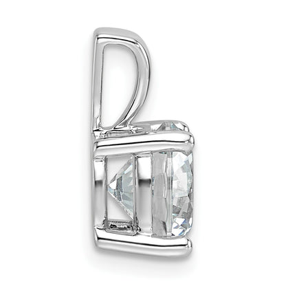 14k White Gold 2 1/2 carat Lab Grown Diamond VS+ F+ Round Complete Four Prong Pendant