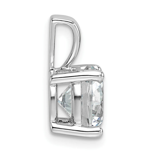 14k White Gold 2 1/2 carat Lab Grown Diamond VS+ F+ Round Complete Four Prong Pendant