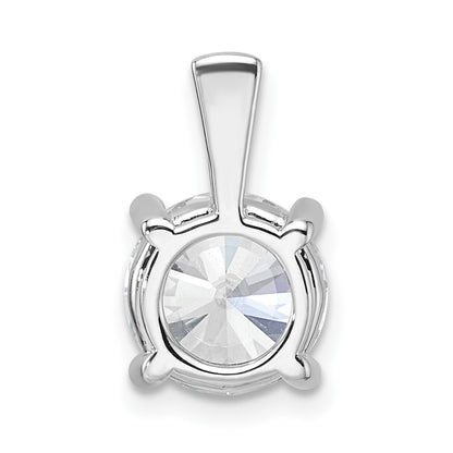 14k White Gold 2 1/2 carat Lab Grown Diamond VS+ F+ Round Complete Four Prong Pendant