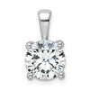 14k White Gold 2 1/2 carat Lab Grown Diamond VS+ F+ Round Complete Four Prong Pendant