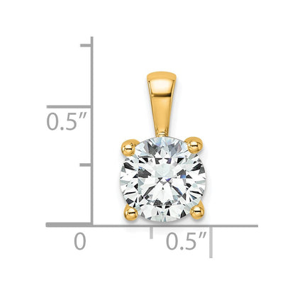 14k 2 1/2 carat Lab Grown Diamond VS+ F+ Round Complete Four Prong Pendant