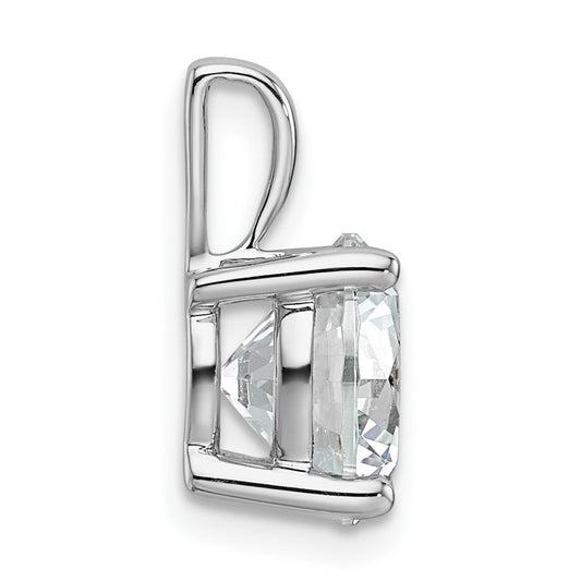 14k White Gold 3 carat Lab Grown Diamond VS+ F+ Round Complete Four Prong Pendant