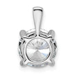 14k White Gold 3 carat Lab Grown Diamond VS/SI+ G+ Round Complete Four Prong Pendant