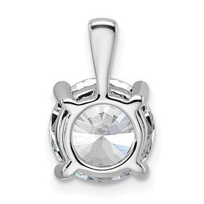 14k White Gold 3 carat Lab Grown Diamond VS+ F+ Round Complete Four Prong Pendant
