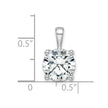 14k White Gold 3 carat Lab Grown Diamond VS/SI+ G+ Round Complete Four Prong Pendant