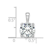 14k White Gold 3 carat Lab Grown Diamond VS/SI+ G+ Round Complete Four Prong Pendant