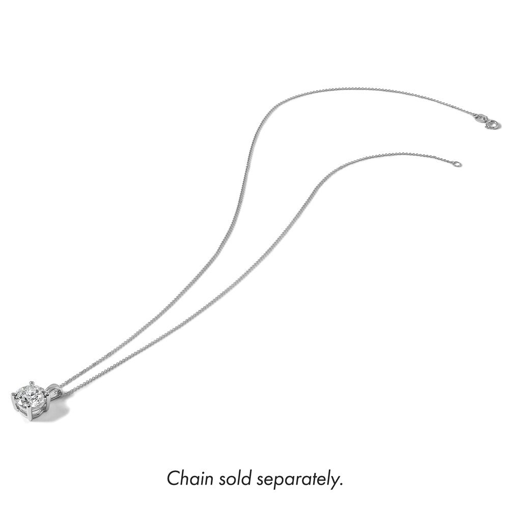 14k White Gold 2 carat Certified Lab Grown Diamond VS+ F+ Round Complete Four Prong Pendant