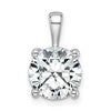 14k White Gold 3 carat Lab Grown Diamond VS/SI+ G+ Round Complete Four Prong Pendant