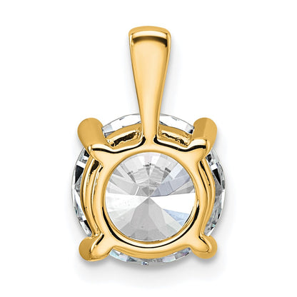 14k 3 carat Lab Grown Diamond VS+ F+ Round Complete Four Prong Pendant