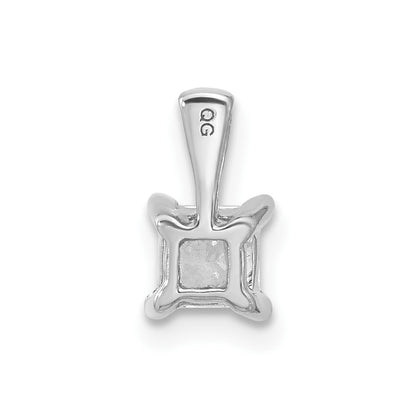 14k White Gold 1/2 carat Lab Grown Diamond VS+ F+ Princess Complete Four Prong Pendant
