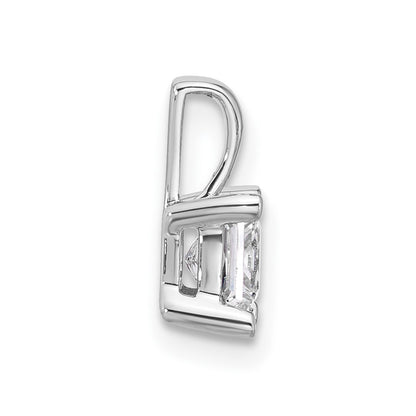 14k White Gold 3/4 carat Lab Grown Diamond VS/SI+ G+ Princess Complete Four Prong Pendant