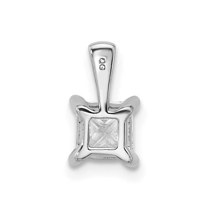 14k White Gold 3/4 carat Lab Grown Diamond VS/SI+ G+ Princess Complete Four Prong Pendant