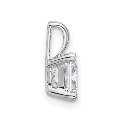 14k White Gold 1 carat Lab Grown Diamond VS/SI+ G+ Princess Complete Four Prong Pendant