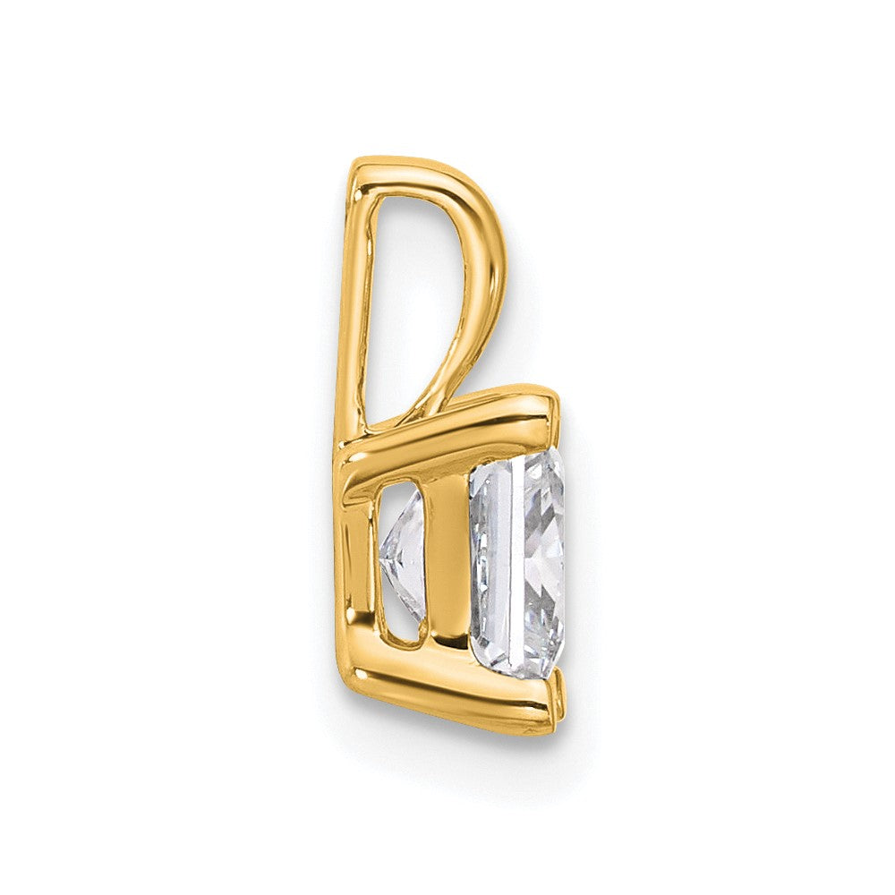 14k 1 carat Lab Grown Diamond VS/SI+ G+ Princess Complete Four Prong Pendant