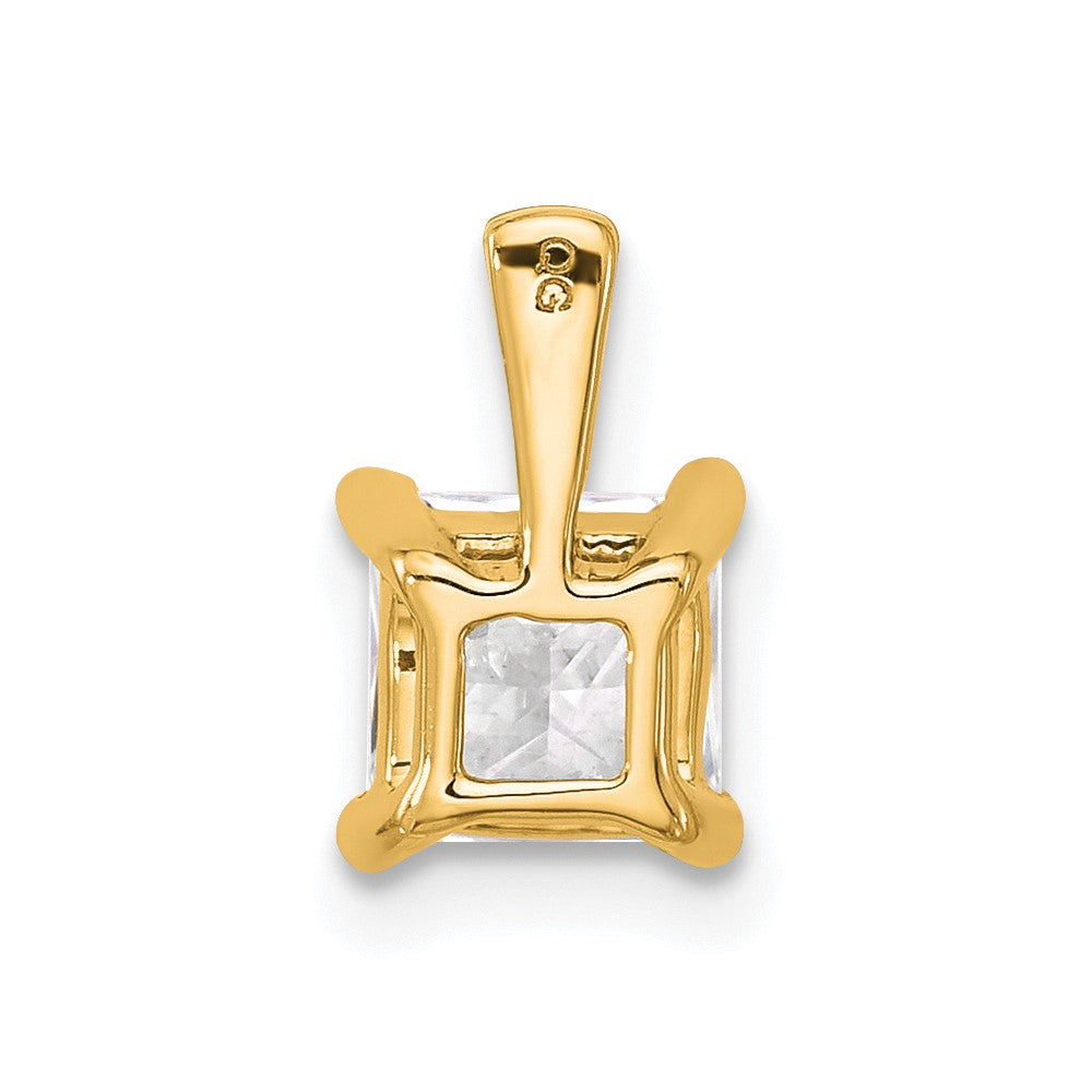 14k 1 carat Lab Grown Diamond VS/SI+ G+ Princess Complete Four Prong Pendant