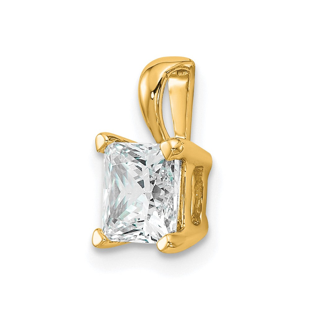 14k 1 carat Lab Grown Diamond VS/SI+ G+ Princess Complete Four Prong Pendant