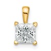 14k 1 carat Lab Grown Diamond VS/SI+ G+ Princess Complete Four Prong Pendant