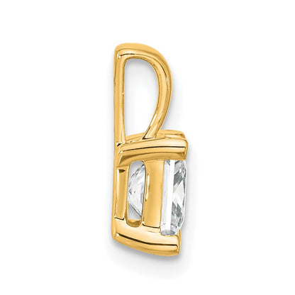 14k 1 1/2 carat Lab Grown Diamond VS+ F+ Princess Complete Four Prong Pendant