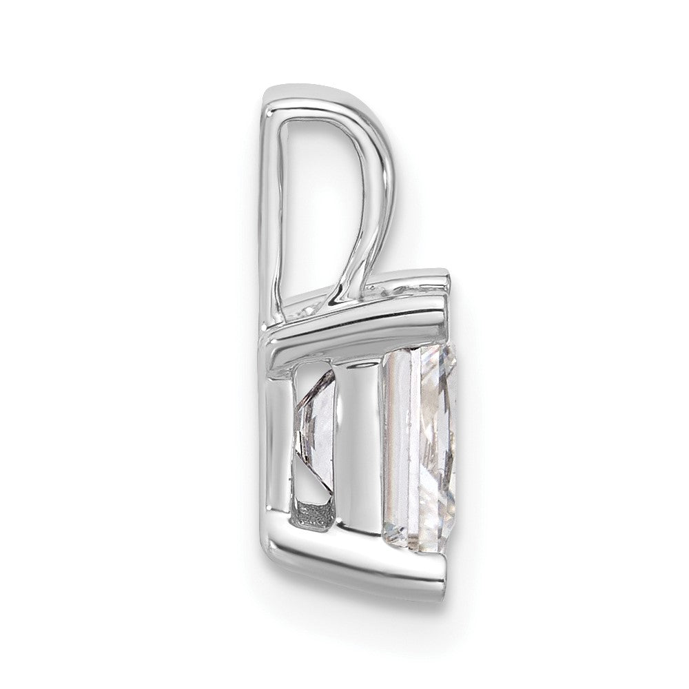 14k White Gold 2 carat Lab Grown Diamond VS/SI+ G+ Princess Complete Four Prong Pendant