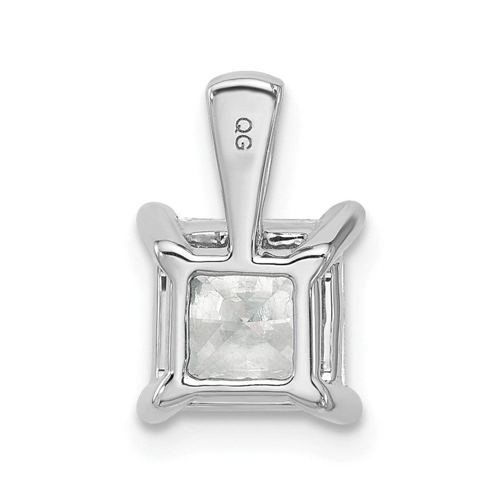 14k White Gold 2 carat Lab Grown Diamond VS/SI+ G+ Princess Complete Four Prong Pendant