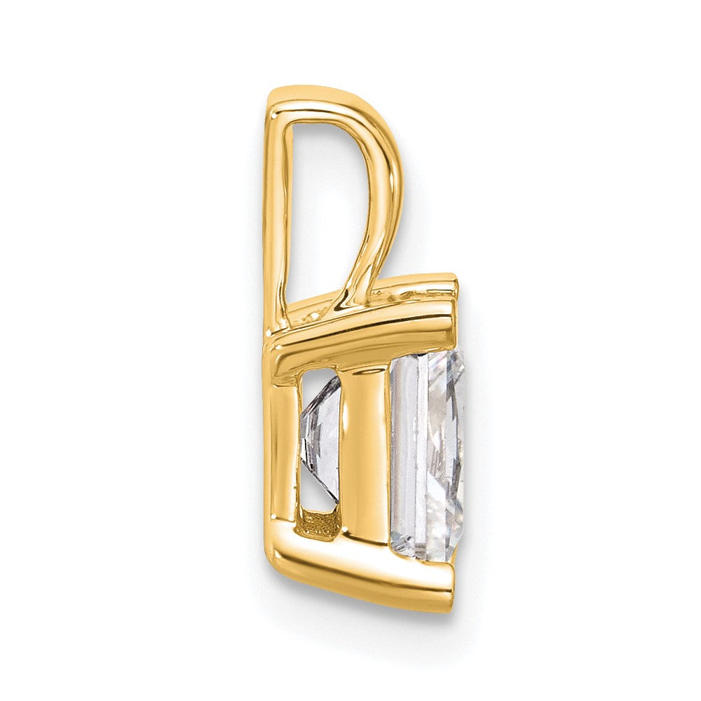 14k 2 carat Lab Grown Diamond VS/SI+ G+ Princess Complete Four Prong Pendant