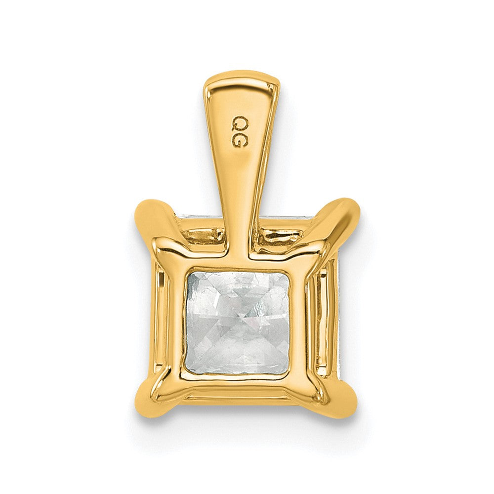 14k 2 carat Lab Grown Diamond VS/SI+ G+ Princess Complete Four Prong Pendant