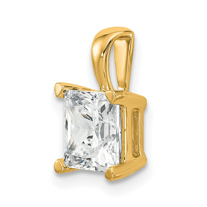 14k 2 carat Lab Grown Diamond VS/SI+ G+ Princess Complete Four Prong Pendant