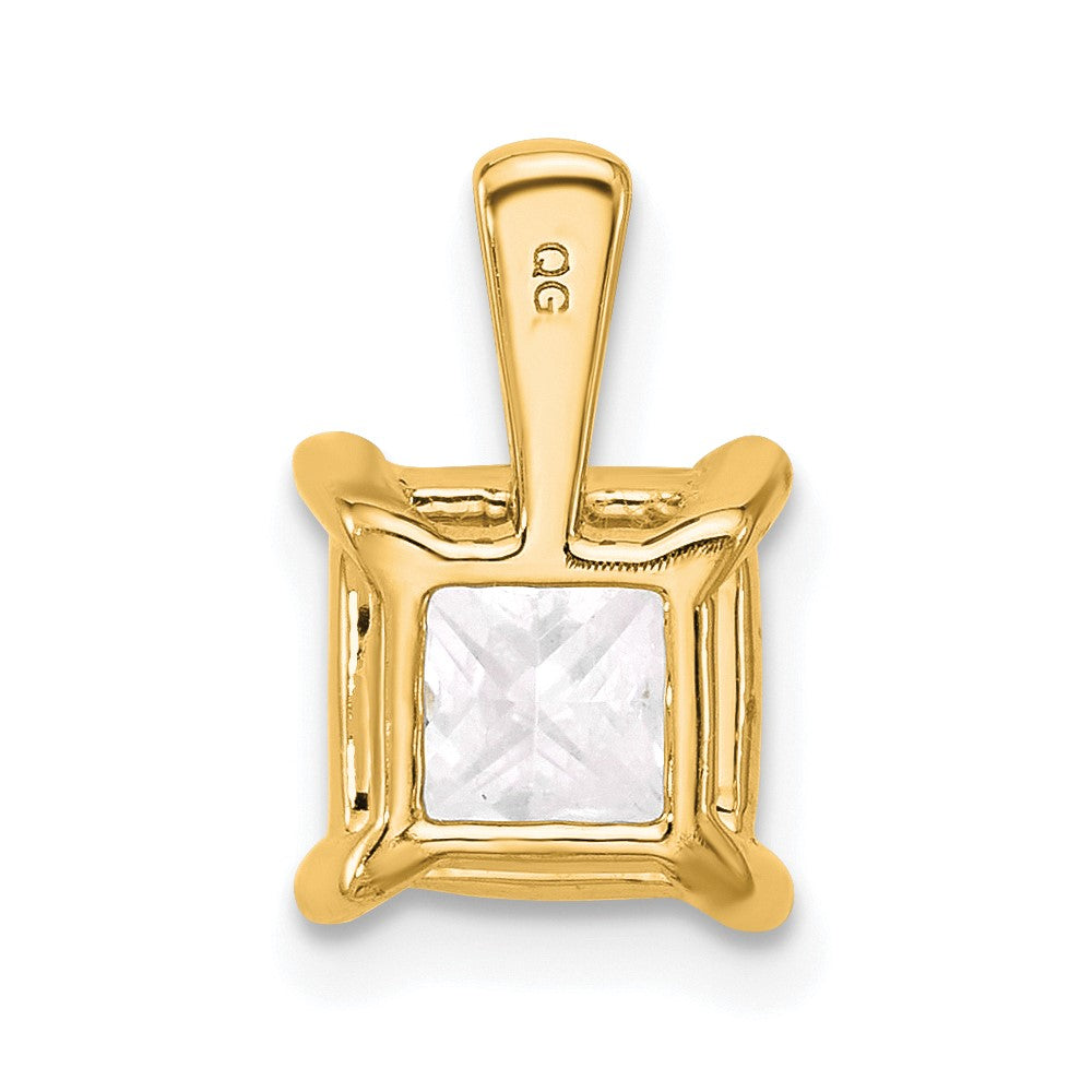 14k 2 1/2 carat Lab Grown Diamond VS+ F+ Princess Complete Four Prong Pendant