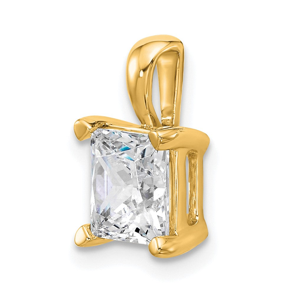 14k 2 1/2 carat Lab Grown Diamond VS+ F+ Princess Complete Four Prong Pendant