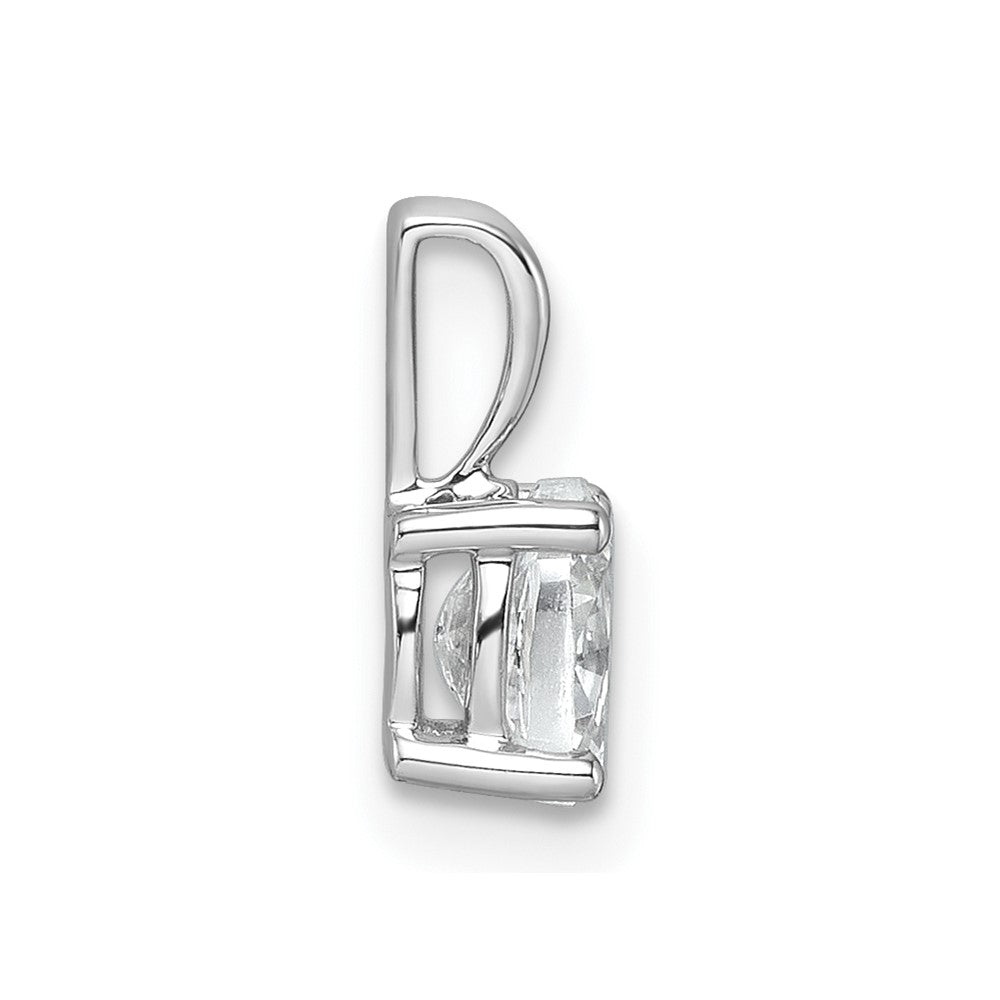 14k White Gold 1/2 carat Lab Grown Diamond VS+ F+ Oval Complete Four Prong Pendant