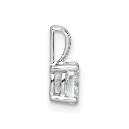 14k White Gold 1/2 carat Lab Grown Diamond VS+ F+ Oval Complete Four Prong Pendant