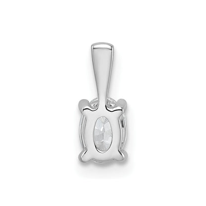 14k White Gold 1/2 carat Lab Grown Diamond VS+ F+ Oval Complete Four Prong Pendant