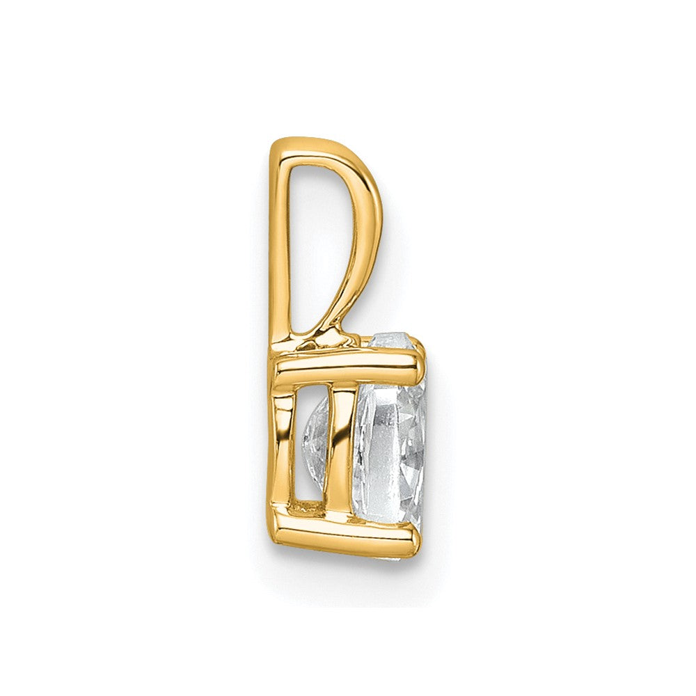 14k 1/2 carat Lab Grown Diamond VS/SI+ G+ Oval Complete Four Prong Pendant