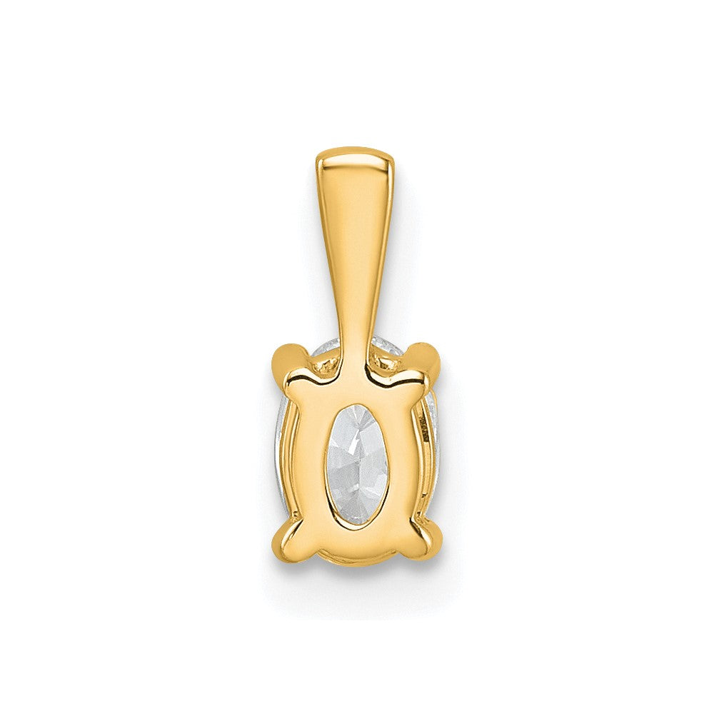 14k 1/2 carat Lab Grown Diamond VS/SI+ G+ Oval Complete Four Prong Pendant