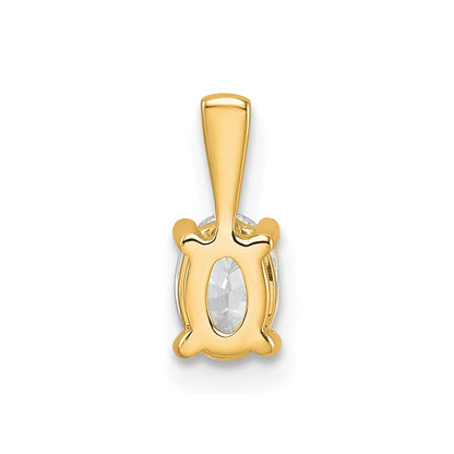 14k 1/2 carat Lab Grown Diamond VS/SI+ G+ Oval Complete Four Prong Pendant