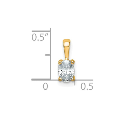 14k 1/2 carat Lab Grown Diamond VS/SI+ G+ Oval Complete Four Prong Pendant