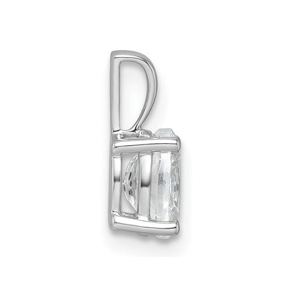 14k White Gold 3/4 carat Lab Grown Diamond VS/SI+ G+ Oval Complete Four Prong Pendant