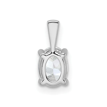 14k White Gold 3/4 carat Lab Grown Diamond VS/SI+ G+ Oval Complete Four Prong Pendant