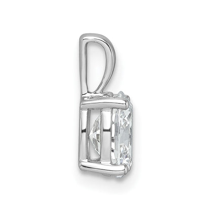 14k White Gold 1 carat Lab Grown Diamond VS/SI+ G+ Oval Complete Four Prong Pendant
