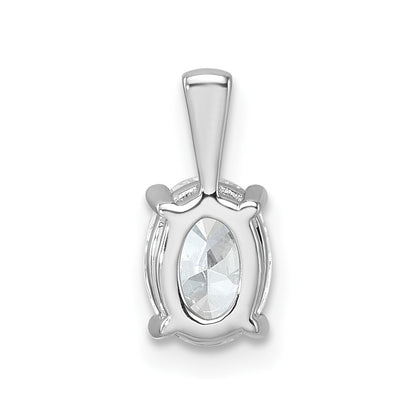 14k White Gold 1 carat Lab Grown Diamond VS/SI+ G+ Oval Complete Four Prong Pendant