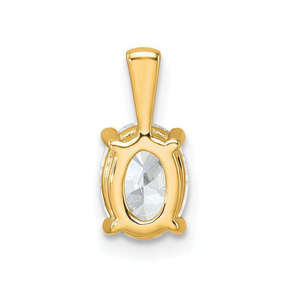 14k 1 carat Lab Grown Diamond VS+ F+ Oval Complete Four Prong Pendant