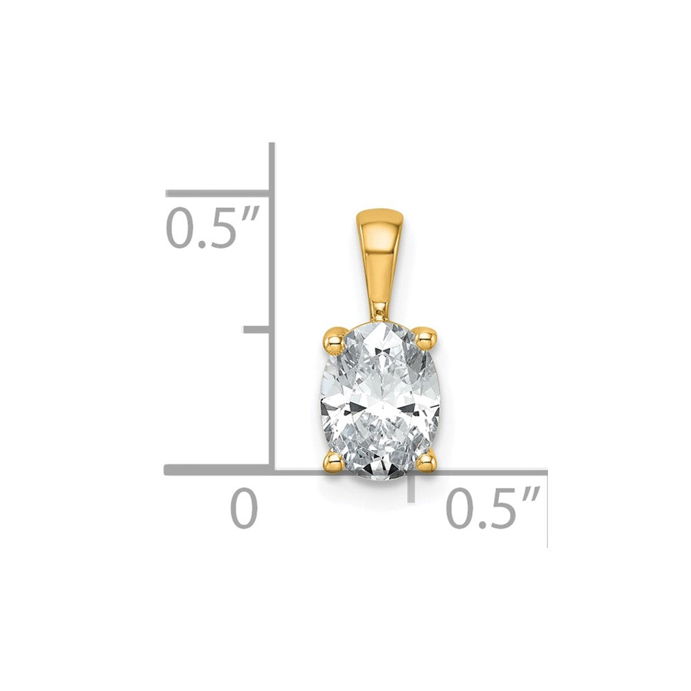 14k 1 carat Lab Grown Diamond VS/SI+ G+ Oval Complete Four Prong Pendant